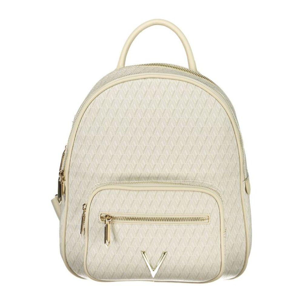 Mario Valentino Beige Polyurethane Women's Backpack with Adjustable Women's